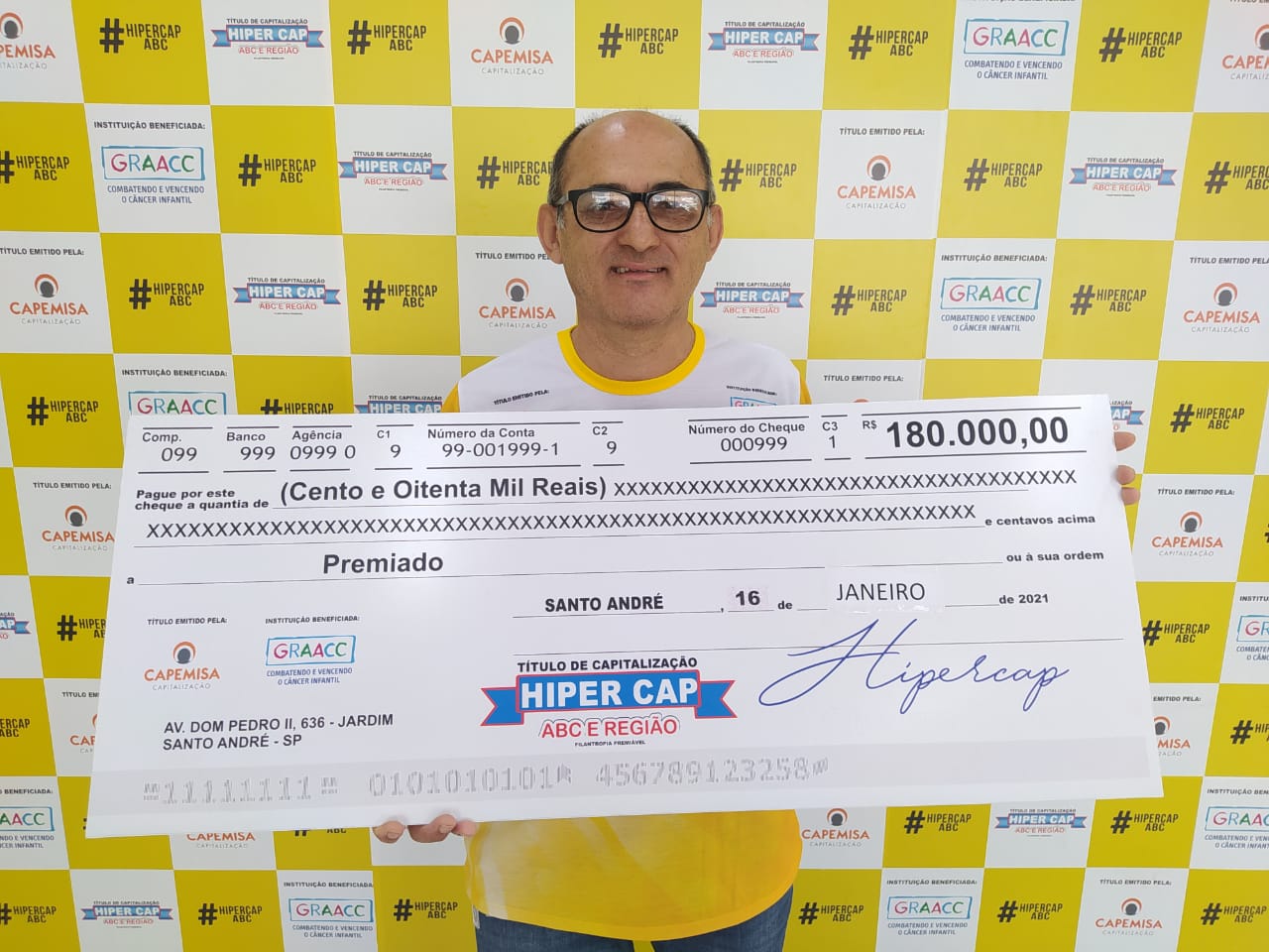Morador de Santo André ganha sozinho 180 mil reais no Hiper Cap e vai investir parte do dinheiro.