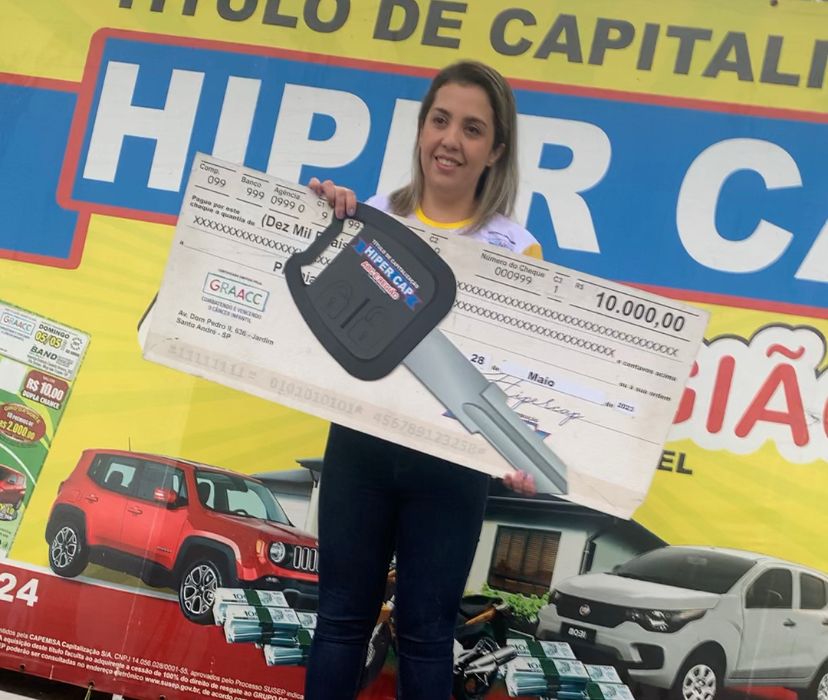 Enfermeira de Ribeirão Pires ganhou um Honda City mais 10 mil reais no Hiper Cap 