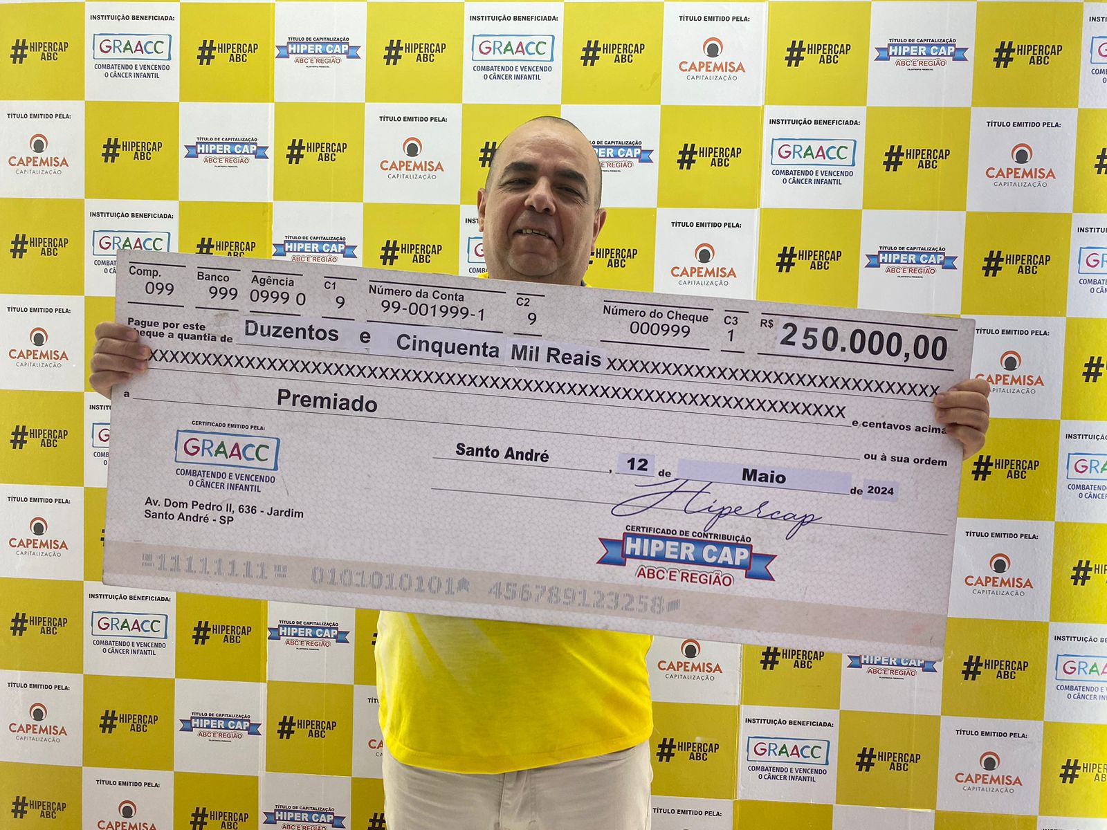 Morador da Mooca em São Paulo leva o quarto prêmio valendo 250 mil reais no especial Dia das Mães 
